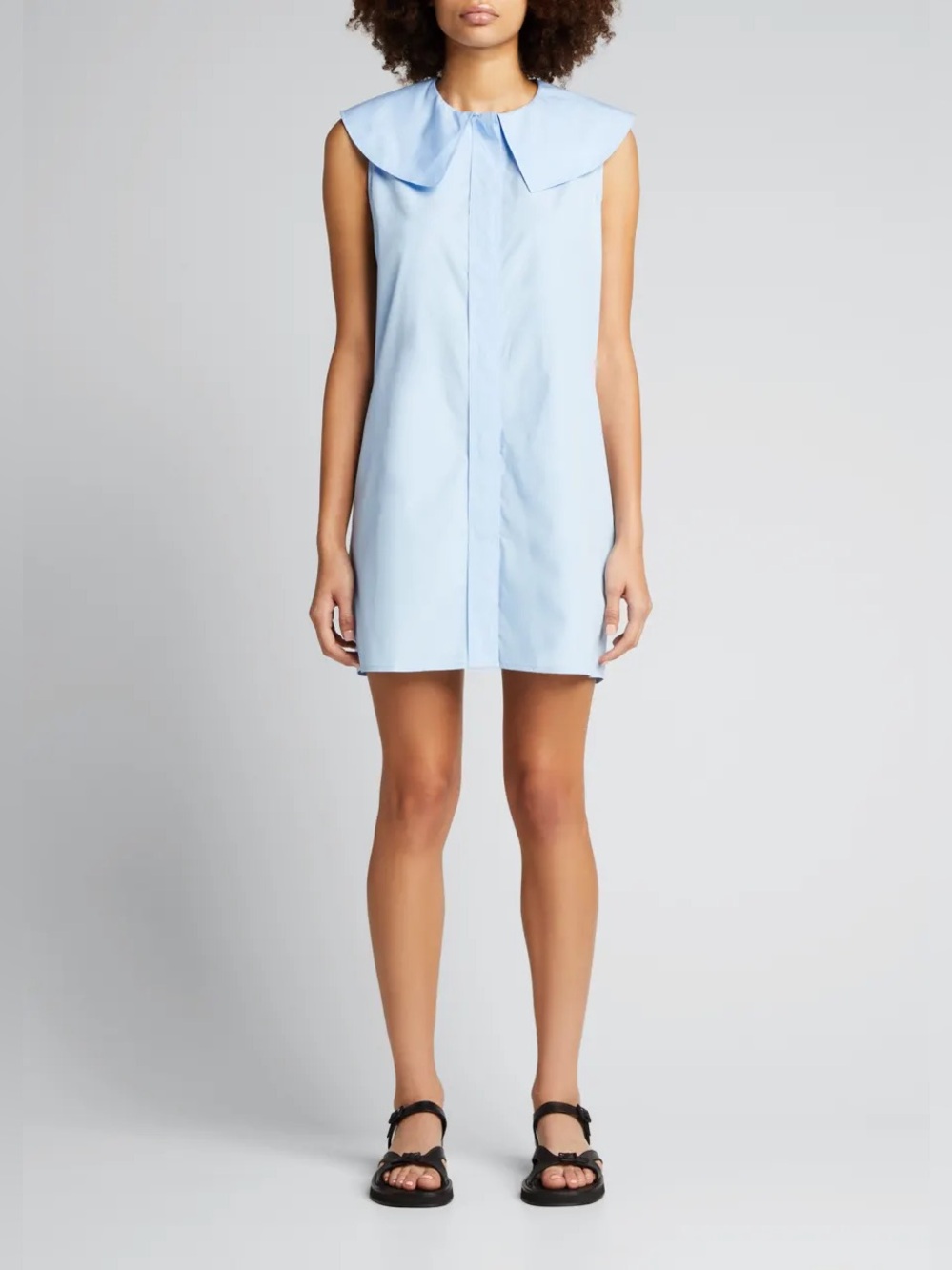 Loulou Studio Samet Poplin Oversized Collar Mini Dress Sz S NWOT Mod